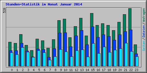 Stunden-Statistik im Monat Januar 2014